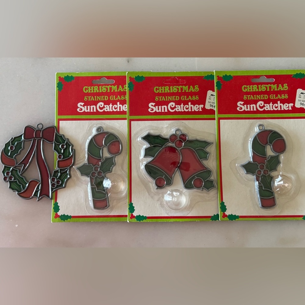Christmas Stained Glass Sun Catchers Set